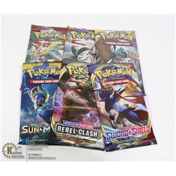 x6 SEALED POKEMON BOOSTER PACKS, NEW