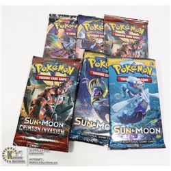 x6 SEALED POKEMON BOOSTER PACKS, NEW