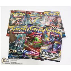 x6 SEALED POKEMON BOOSTER PACKS, NEW