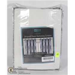 JACQUARD ROOM DARKENING CURTAINS (2 PANEL SET)