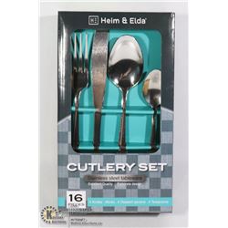 NEW 16PC STAINLESS STEEL TABLEWARE SET