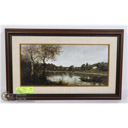 FRAMED RIVER SCENE- J.B. COROT- ARTIST (1796-1875)