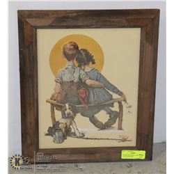 NORMAN ROCKWELL FRAMED LITTLE SPOONERS