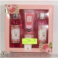 NEW 4PC OPALINE SPA  ROSE PETAL BATH GIFT SET
