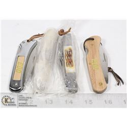 4 NEW FOLDING POCKET KNIVES OF VARIOUS TYPES