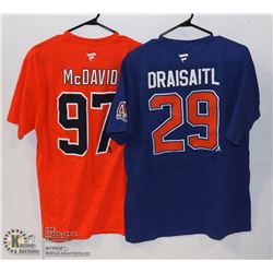 SIZE MEDIUM CONNER MCDAVID T-SHIRT AND SIZE LARGE
