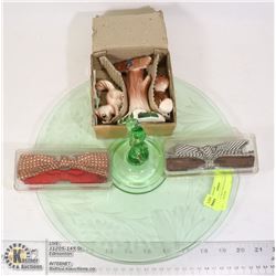 SERVING TRAY WITH BOW TIES AND SALT & PEPPER