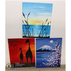 THREE PAINTED PICTURES