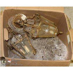 SET OF 3 METAL/GLASS HANGING LAMP