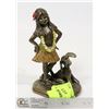 Image 1 : 1979 T. WILLERT HAWAIIAN GIRL BRASS STATUE W/ DOG