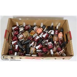 LARGE FLAT OF ASSORTED COLOUR NAIL POLISH
