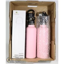 TWO SIVAPHE DOUBLE WALL VACUUM SPORTS THERMOS