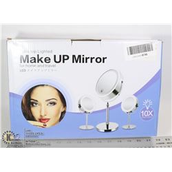 TABLETOP LIGHTED 10X MAGNIFICATION MAKE UP MIRROR