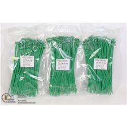 THREE BAGS OF VOLTRON 7.4" X 0.19" ZIP TIES