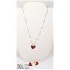 Image 1 : NEW RED BUTTERFLY EARRING AND NECKLACE SET