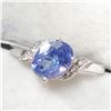 Image 3 : 10K WHITE GOLD TANZANITE(1CT) DIAMOND(0.06CT)