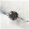 Image 3 : 14K WHITE GOLD FANCY BLACK DIAMOND(2CT) RING