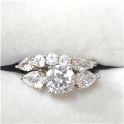 SILVER CUBIC ZIRCONIA SET (~SIZE 7)