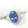 Image 2 : 10K WHITE GOLD TANZANITE(2CT) DIAMOND(0.06CT)