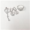 Image 2 : SILVER CUBIC ZIRCONIA EARRING, RING,