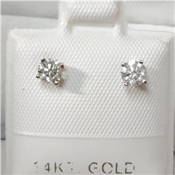 14K WHITE GOLD DIAMOND(0.4CT,I1-I2,G-I)  EARRINGS