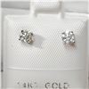 Image 1 : 14K WHITE GOLD DIAMOND(0.4CT,I1-I2,G-I)  EARRINGS