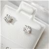 Image 3 : 14K WHITE GOLD DIAMOND(0.4CT,I1-I2,G-I)  EARRINGS