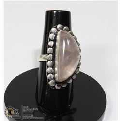 #65-PINK ROSE QUARTZ RING/ SIZE 5.75
