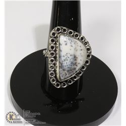 #69-DENDRITIC OPAL RING/ SIZE 6.5