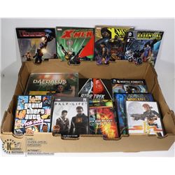 FLAT OF GRAPHIC NOVELS, PC GAMES, AND MORE