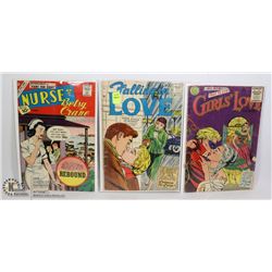 THREE 10CENT ROMANCE COMICS