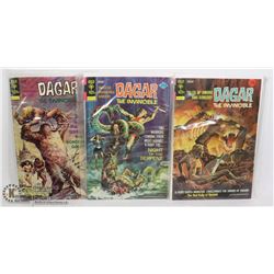 THREE 20/25 CENT GOLD KEY DAGAR THE INVINCIBLE