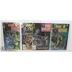 FOUR 30/40 CENT GOLD KEY BORIS KARLOFF COMICS