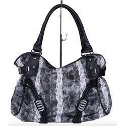 LARGE SNAKESKIN DESIGN PURSE