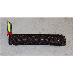 NEW 3/8" X 75' BLACK BRAIDED POLYPROPYLENE ROPE
