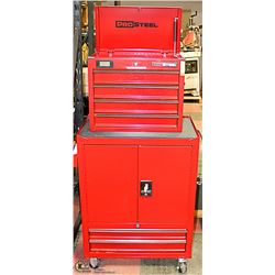 PRO STEEL TOOL BOX ON WHEELS - NO KEYS 57" TALL