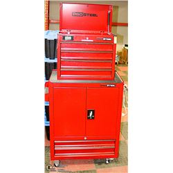 PRO STEEL TOOL BOX ON WHEELS - NO KEYS 57" TALL