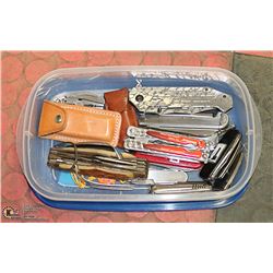 BOX OF ASSORTED KNIVES