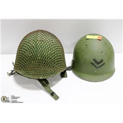LOT OF TWO ASSORTED UNAUTHENTICATED WAR HELMETS