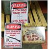 Image 1 : LOT OF 3 WARNING METAL SIGNS