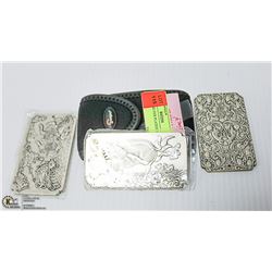 LOT OF 3 SILVER PLATED INGOTS (ZINC)