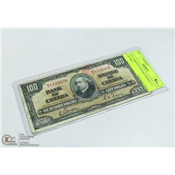 1937 GORDON/TOWERS GEORGE VI $100 BILL