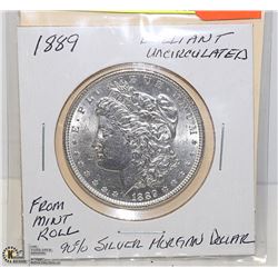 1889 BRILLIANT UNCIRCULATED 90% SILVER MORGAN