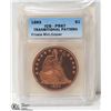 Image 1 : 1863 LIBERTY SEATED COPPER ROUND DOLLAR