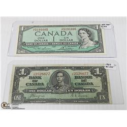 1937 AND 1954 ONE DOLLAR BILLS