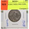 Image 1 : 1948 ENGLISH 2 SHILLING COIN, SILVER