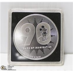 2018 90TH ANN. DISNEY 1OZ .999 SILVER COIN