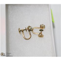 ANTIQUE 10K GOLD SCREW BACK EARRINGS