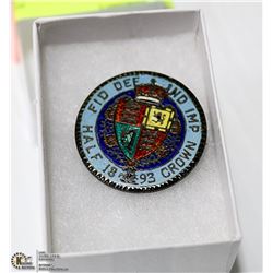 ANTIQUE 1893 SILVER ENAMEL BROOCH