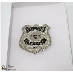 LACOMBE COUNTY POLICE WALLET BADGE